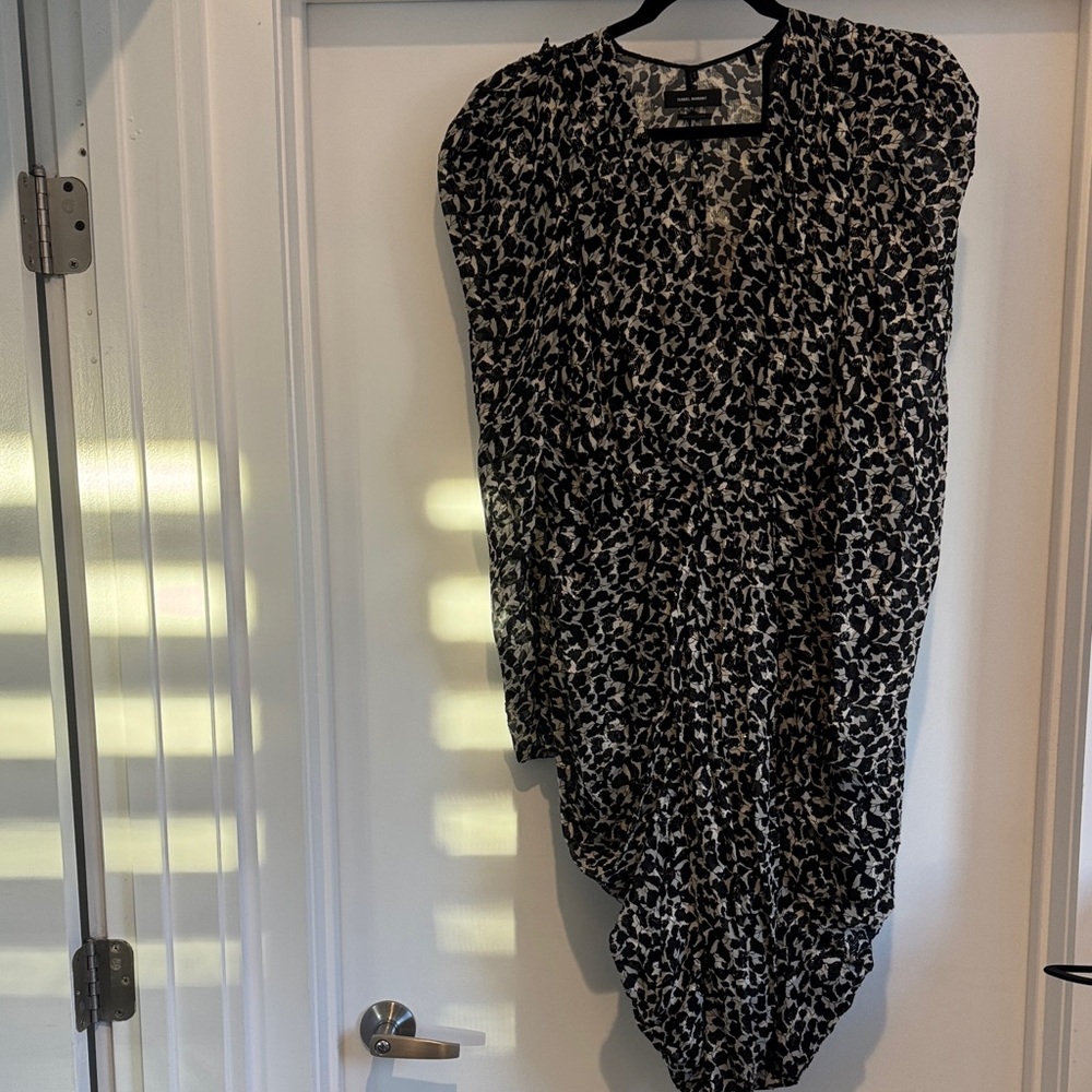 Isabel Marant Black and White Patterned Dress. Size 42